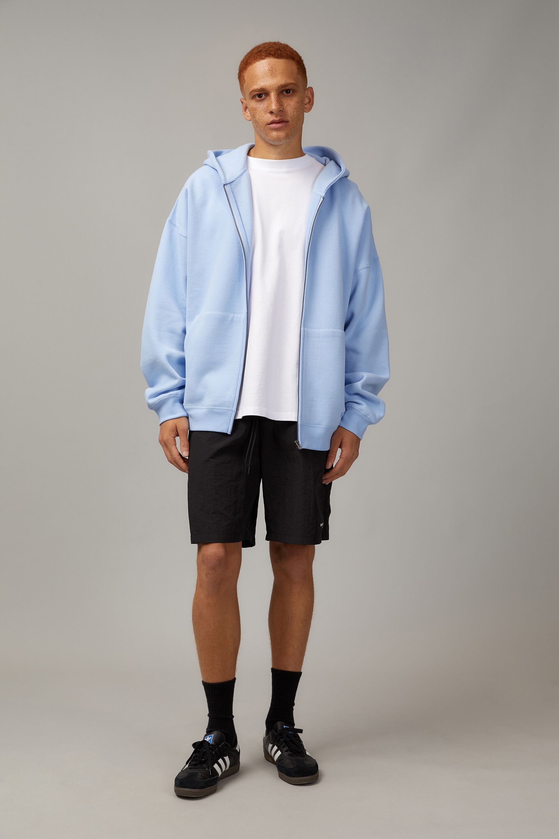 Baggy Graphic Zip Through Hoodie