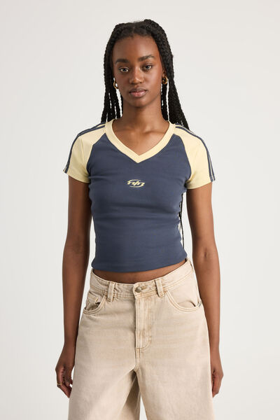 Fitted Graphic Tee, SEAL/DAFFODIL NTN