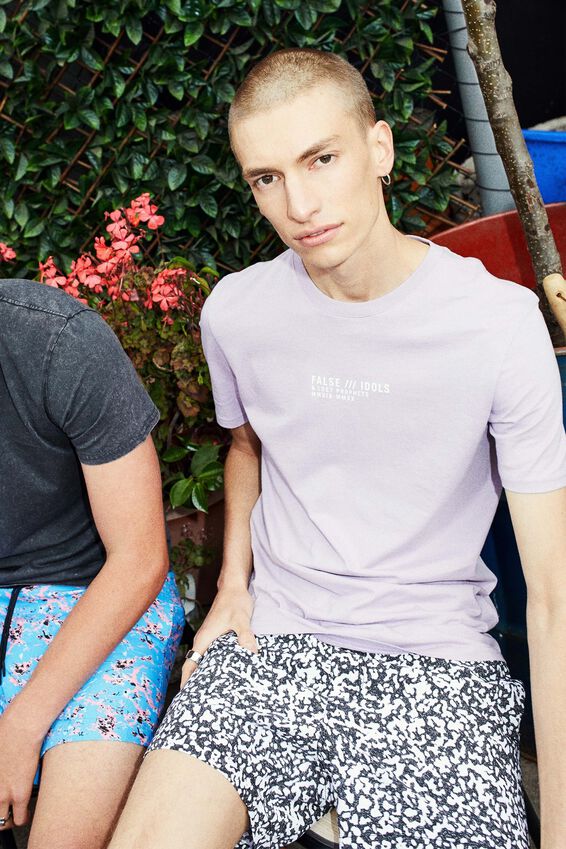 Slim Graphic T Shirt, LAVENDER/FALSE