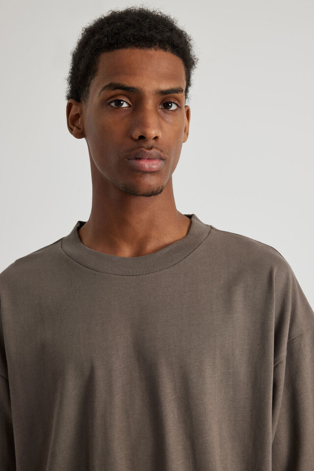 Heavy Weight Box Fit Tshirt, SMOKEY BARK