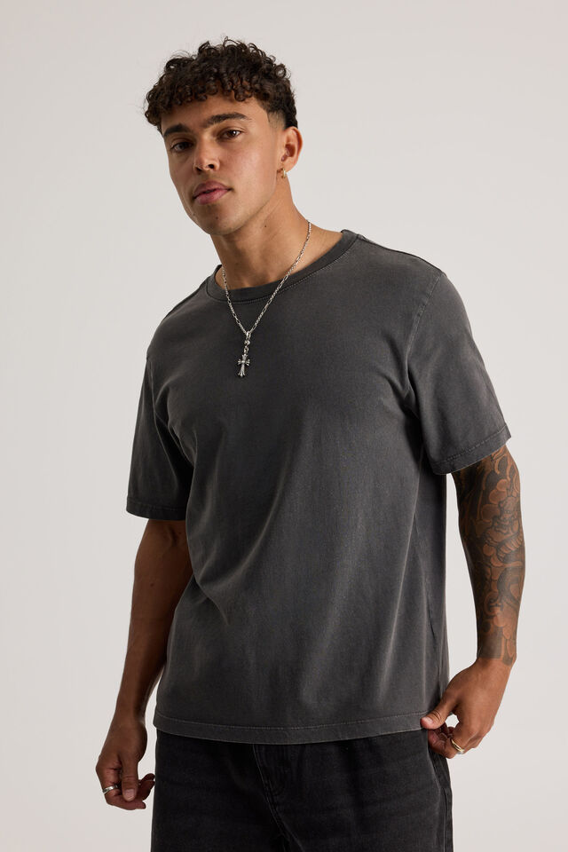 Slim Fit Tshirt, WASHED BLACK