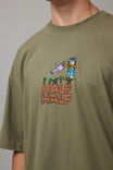 Half Half X Garfield T Shirt, LCN GAR DUSTY KHAKI/GARFIELD HALF HALF - alternate image 4
