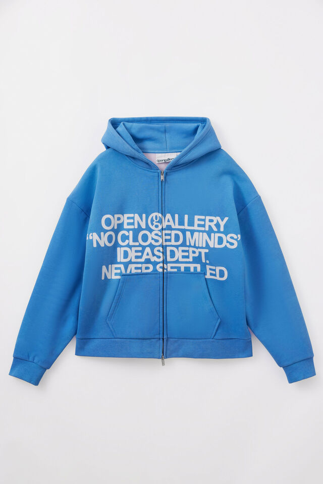 Open Gallery Heat Reactive Zip Thru Hoodie, OG MEDITERRANEAN BLUE/IMPRINT