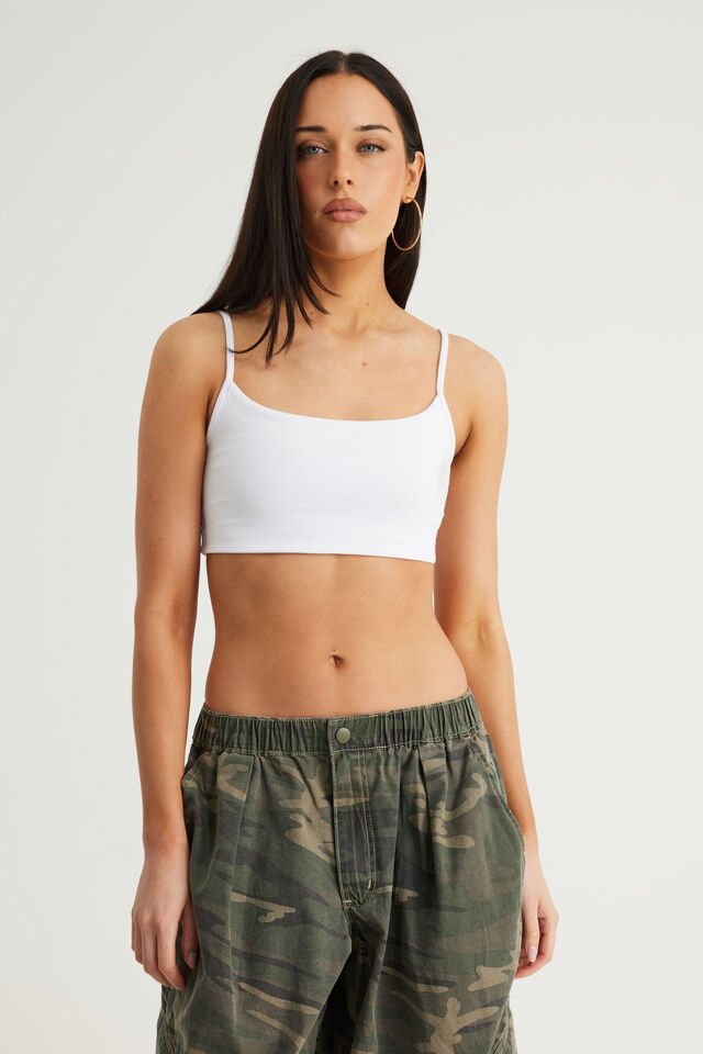 Snatched Crop Cami, WHITE