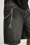 Notion Relaxed Baggy Denim Short, DISTRESSED DARK MATTER/CHAINS - example image 4
