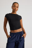 Cameron Open Back Top, BLACK - alternate image 4