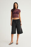 Romy Baggy Jort, RITUAL BLACK/CROSSES - example image 4