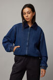 Milly Denim Bomber Jacket, DARK DENIM - alternate image 1