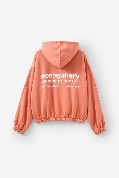 Open Gallery Boxy Hoodie, OG WASHED RICH ORANGE/SOCIAL MOVEMENT