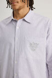 Open Gallery Boxy Cropped Long Sleeve Shirt, OG INDIGO PINSTRIPE/EVERYDAY ART - alternate image 4