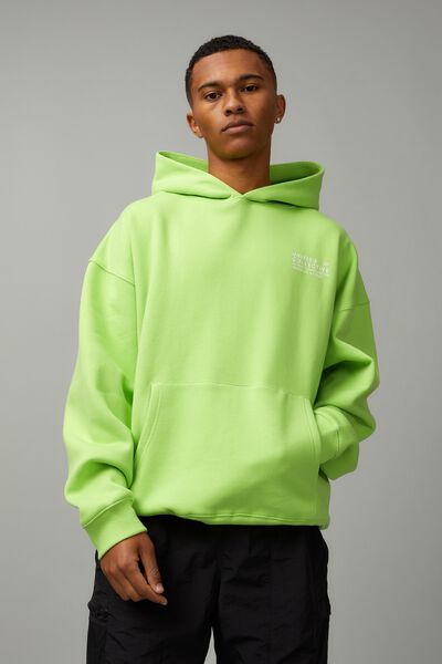 Unified Baggy Graphic Hoodie, LIME/UNIFIED LOCK UP