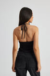 Milly V Neck Halter Top, BLACK - alternate image 3