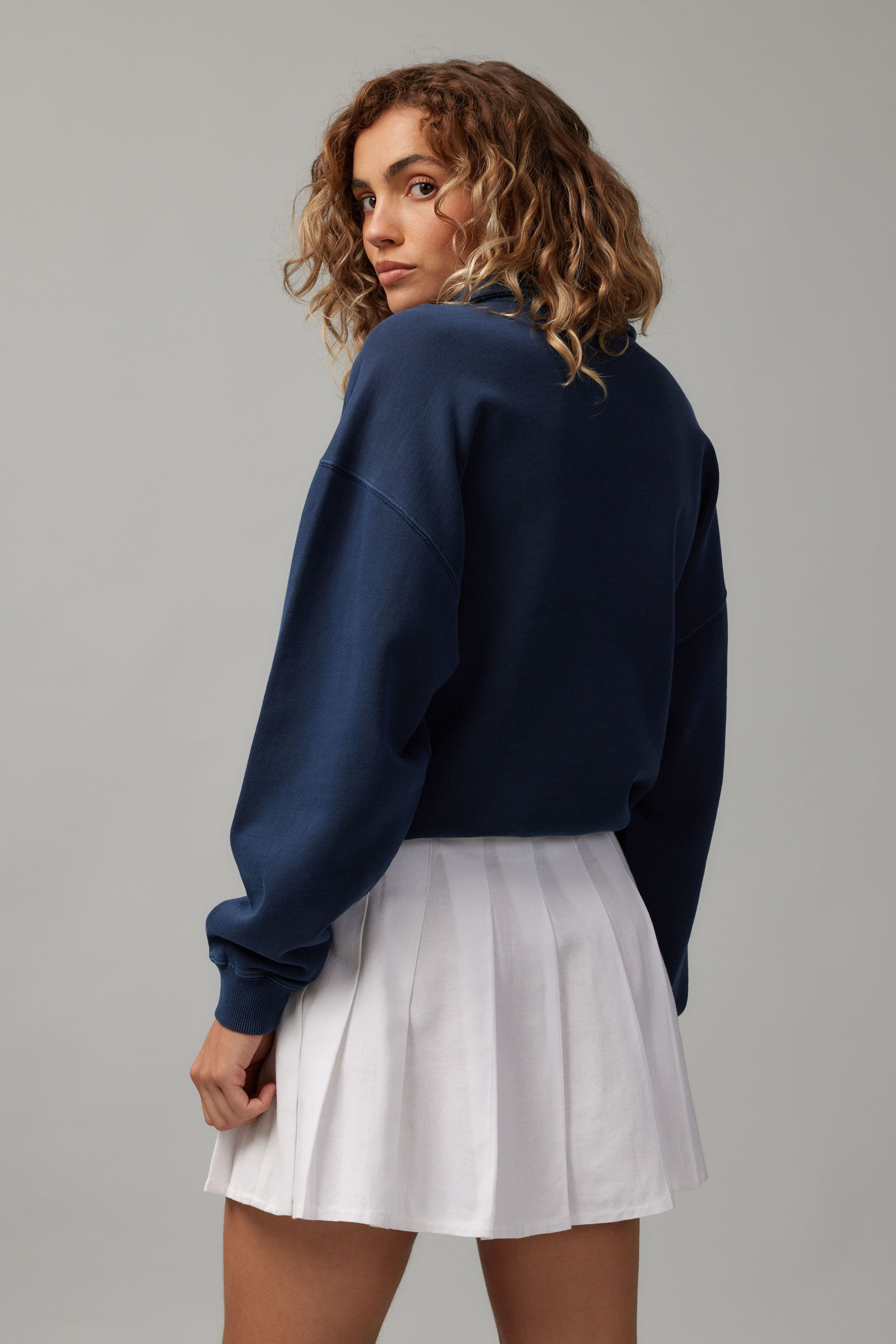 white pleated skirt dress