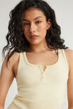 Henley Scoop Neck Tank, LEMON BUTTER - example image 4