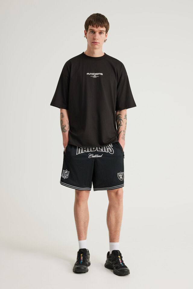 Box Fit Nfl Tshirt, LCN NFL BLACK/RAIDERS CURVE SUPERSCRIPT