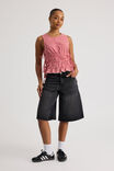 Remi Ruched Tie Top, RED GINGHAM - alternate image 2