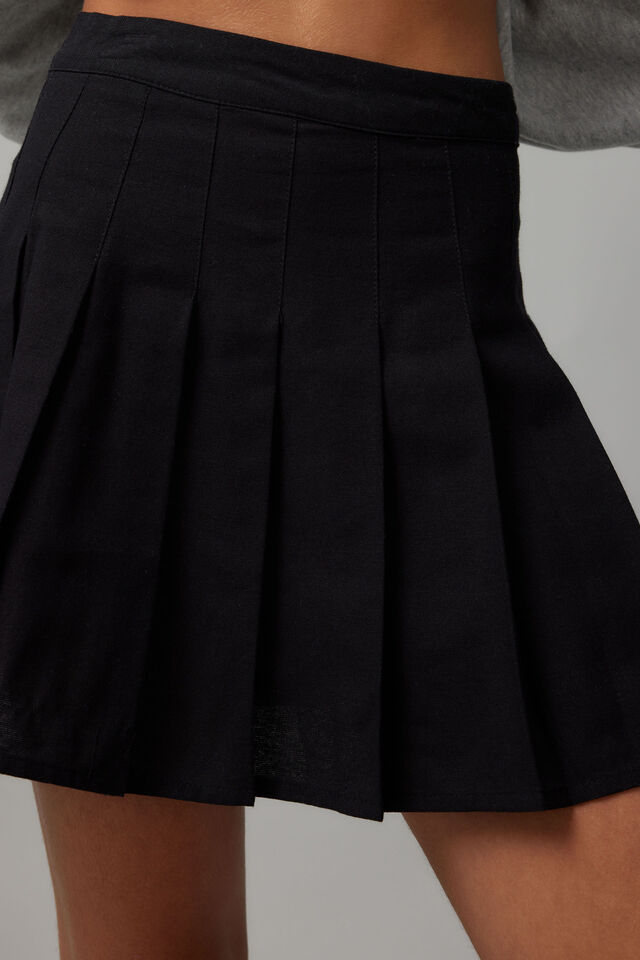 Pleated Skirt, BLACK
