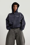 Half Half Zip Thru Hoodie, HH NAVY BLAZER/PANELLING - alternate image 1