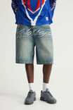 Notion Relaxed Baggy Denim Short, GRUNGEY BLUE - example image 2