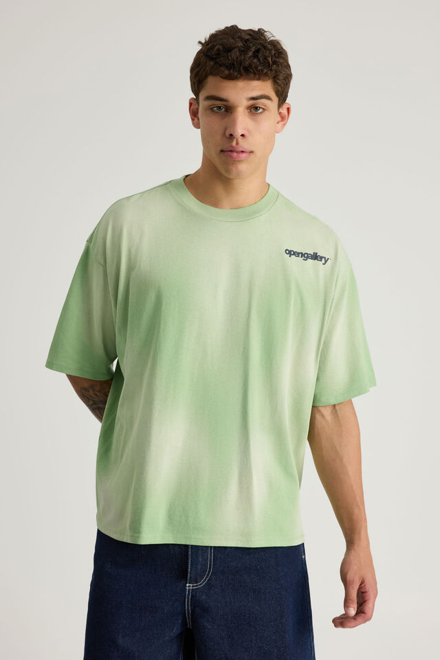 Open Gallery Box Fit Tshirt, OG FAIRWAY GREEN/STAR
