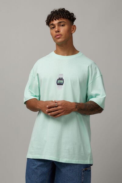 Oversized Graphic T Shirt, WASHED MINT/PAWN SHOP