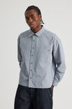 Notion Boxy Cropped Long Sleeve Shirt, NOTION DARK GREY STRIPE - alternate image 1