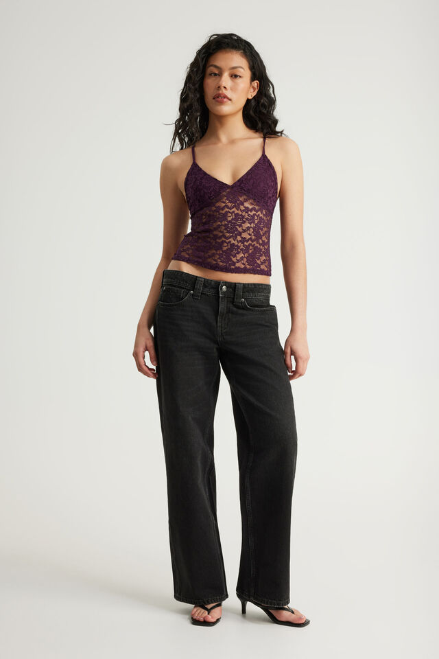V Neck Cami, SYRAH LACE