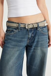 D Ring Social Belt, GREY W SILVER D RINGS - example image 1