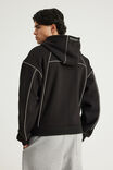 Half Half Zip Thru Hoodie, HH BLACK/PANELLING - example image 3