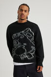 Spongebob Squarepants X Half Half Knit, LCN NIC BLACK/SPONGEBOB OUTLINE - example image 1