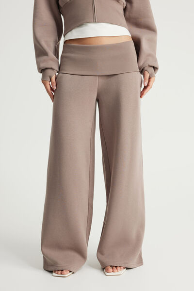 Wide Waistband Trackpant, MUSHROOM