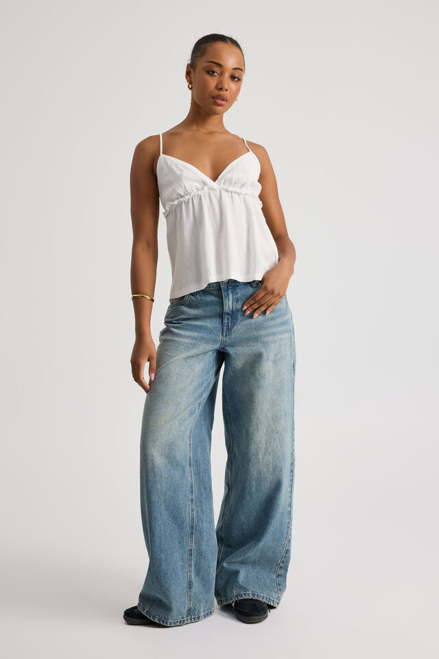 Belle Frill Cami, WHITE