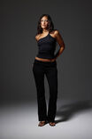 One Shoulder Buckle Top, BLACK - alternate image 3