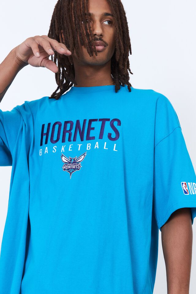 NBA Charlotte Hornets Oversized T Shirt, LCN NBA TEAL/HORNETS BASKETBALL