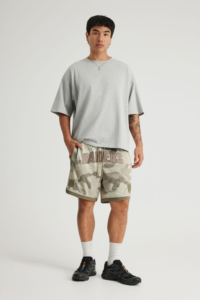 Nfl Basketball Short, LCN NFL TONAL CAMO/RAIDERS STEALTH