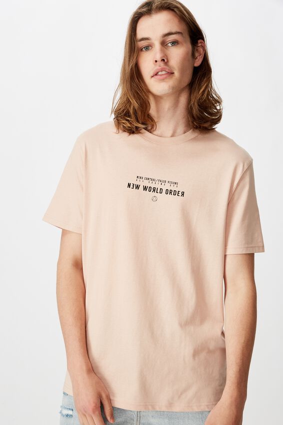 Regular Graphic T Shirt, SANDY PEACH/WORLD ORDER