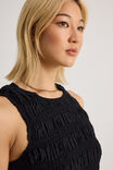 Ella Shirred Tank, BLACK - alternate image 4