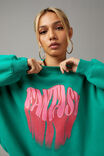 Slouchy Premium Graphic Crew, PEPPER GREEN/FANTASY - alternate image 2