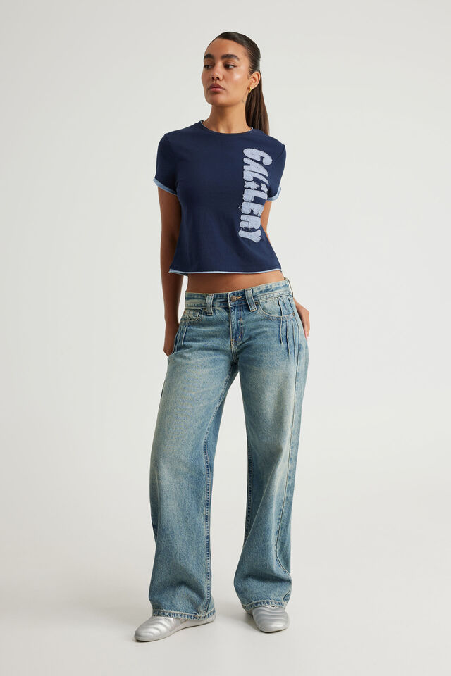 Graphic Baby Tee, NAVY BLAZER/OG APPLIQUE