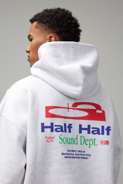 Half Half Hoodie, SILVER MARLE/HALF HALF SOUND DEPARTMENT