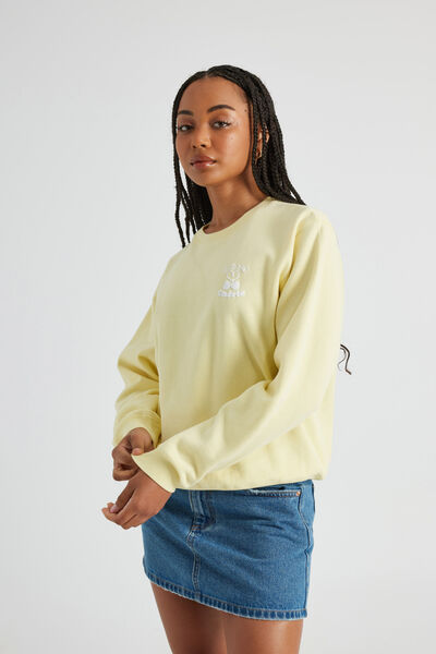 Graphic Crew Sweater, FRENCH VANILLA/HOTEL CHERIE