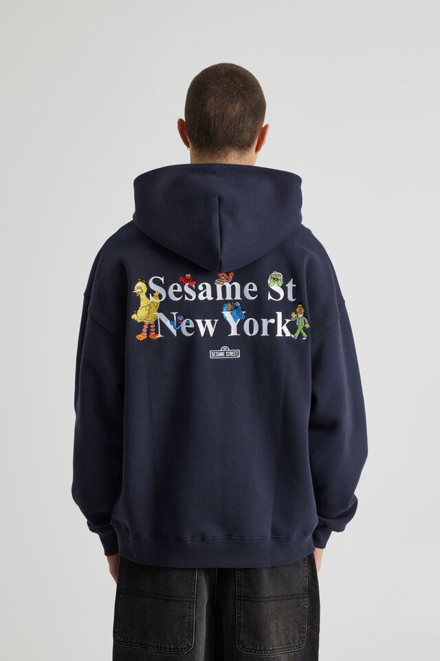 Sesame Street X Half Half Hoodie, LCN SES NAVY BLAZER/SESAME ST
