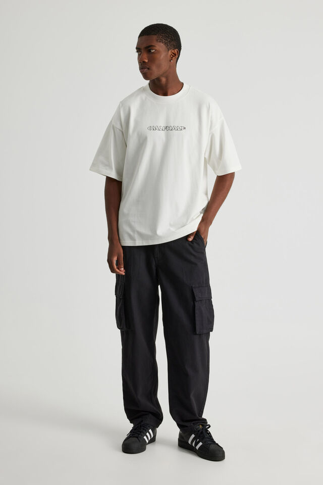 Half Half Heavyweight Box Fit Graphic Tshirt, HH CLOUD/FUTURISTIC LOGO
