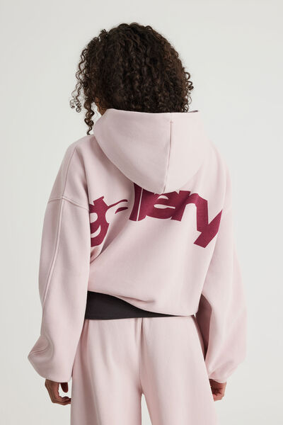 Open Gallery Boxy Hoodie, OG WASHED PINK DUST/OG REDCURRENT