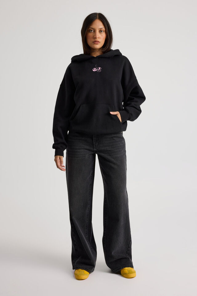 Harley Slouchy Hoodie, BLACK/I D PICK YOU
