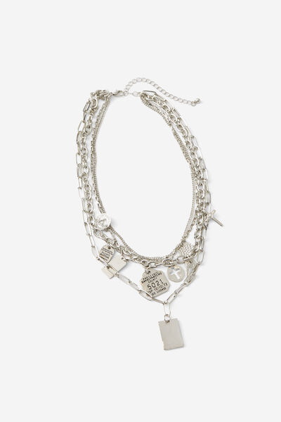 Layered Necklace, SILVER