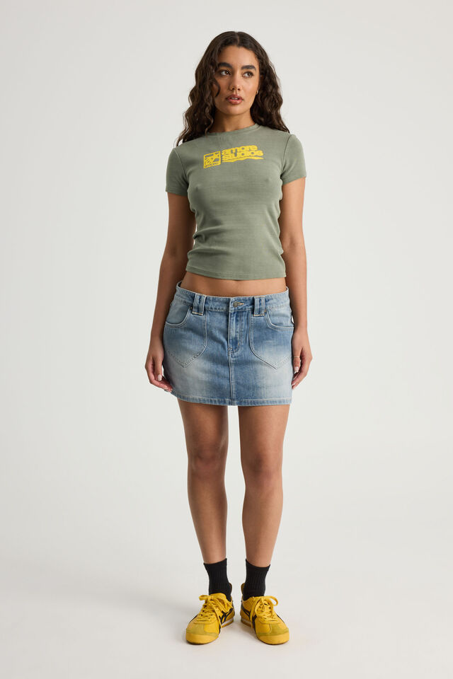 Dakota Denim Skirt, ISLAND BLUE