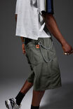 Half Half Pleated Woven Short, DEEP KHAKI - alternate image 5
