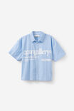 Open Gallery Boxy Cropped Short Sleeve Shirt, OG FRESH CHECK/TEXT - alternate image 1
