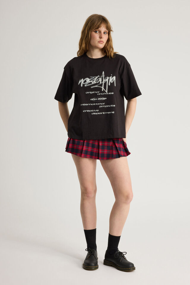 Oversized Graphic Tee, BLACK/NOSTALGIA